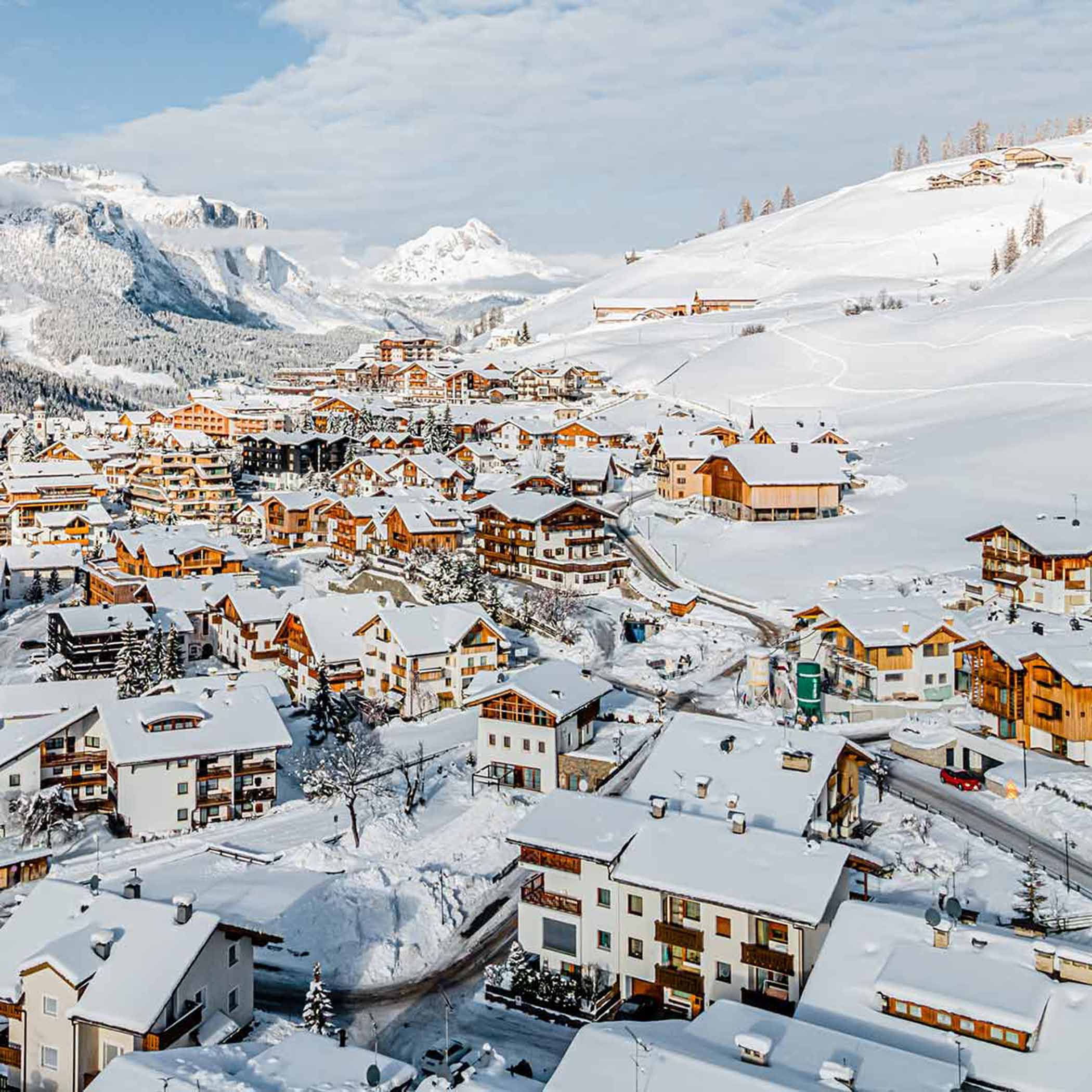Panoramalage - Gadertal im Winter | Hotel Störes