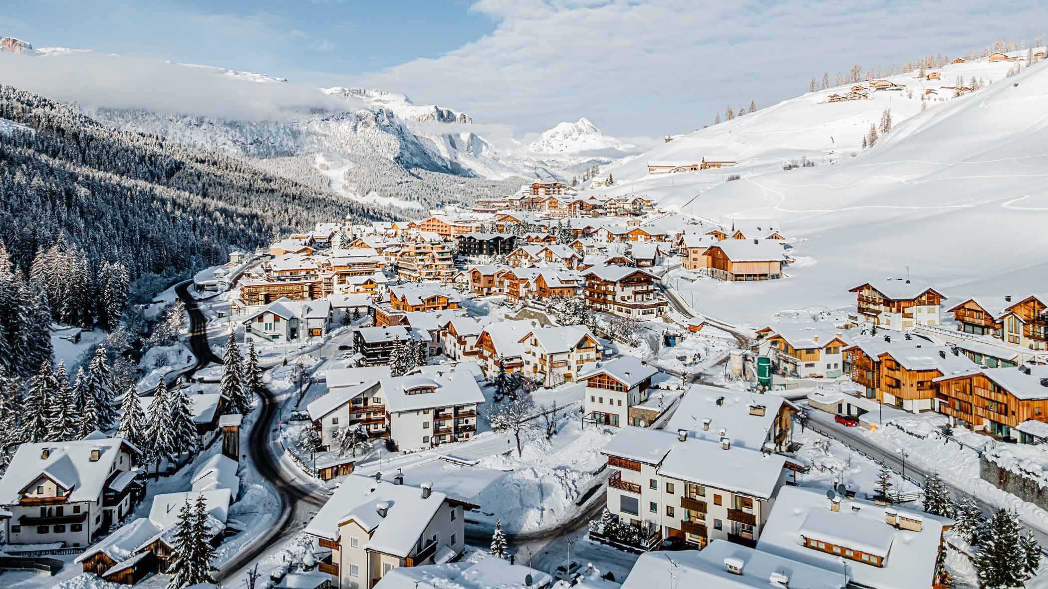 Lage Winter - St. Kassian im Gadertal | Hotel Störes